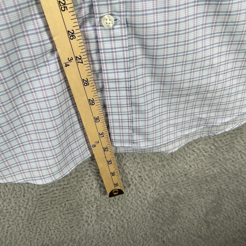Michael Kors Performance Slim Fit Dress Shirt Mens Large Blue Plaid Stretch NWT - Picture 10 of 13